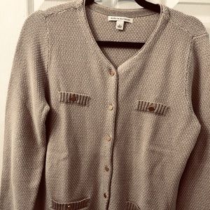 Banana Republic Cardigan Sweater Gold Beige Size L
